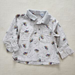 Vintage Colorful Airplanes Buttondown Shirt 2t